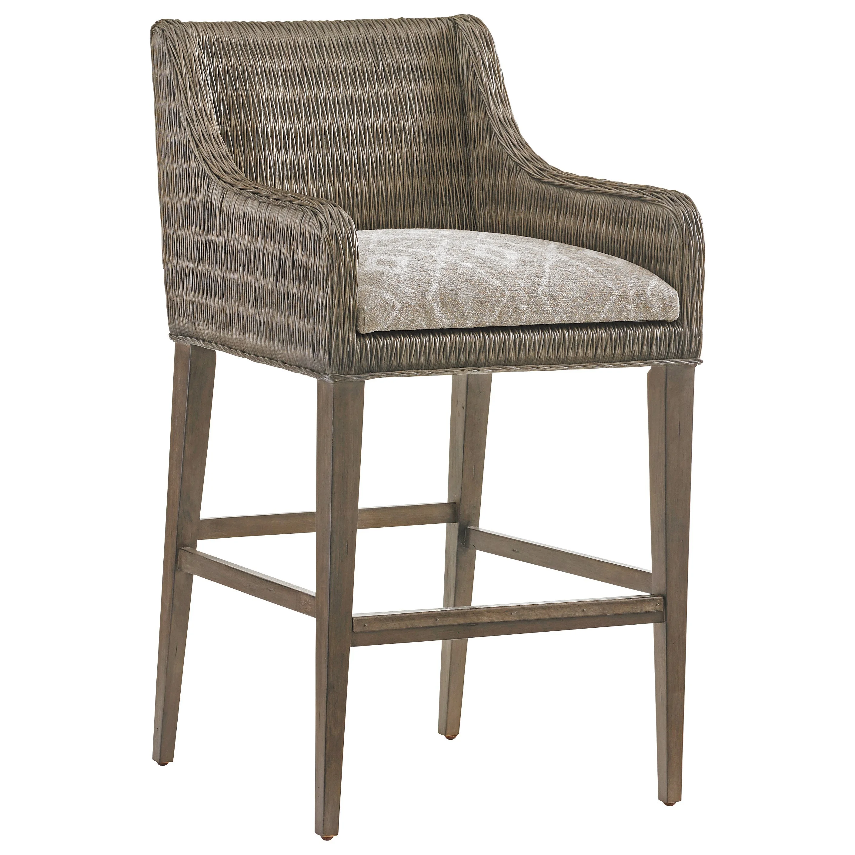 Tommy Bahama Home Cypress Point 562896 Turner Woven Rattan Bar Stool